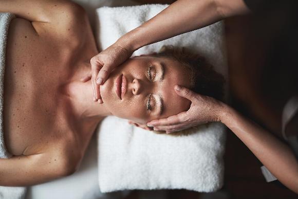 Woman having a head massage